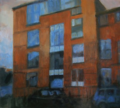 Un lugar para vivir 21, 2011 (óleo sobre contrachapado) de Trevor Burgess