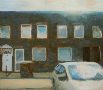 Un lugar para vivir 25, 2012 (óleo sobre contrachapado) de Trevor Burgess