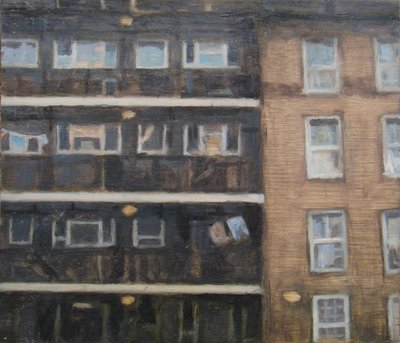 Un lugar para vivir 28, 2012 (óleo sobre contrachapado) de Trevor Burgess