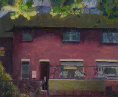 Un lugar para vivir 29, 2012 (óleo sobre contrachapado) de Trevor Burgess