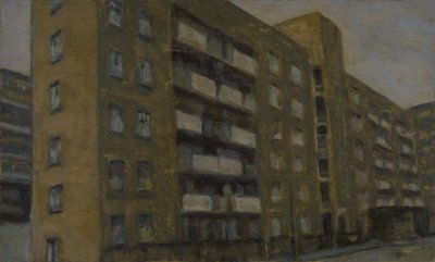 Un lugar para vivir 34, 2012 (óleo sobre contrachapado) de Trevor Burgess