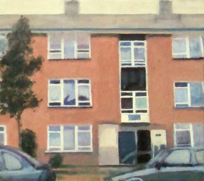Un lugar para vivir 47, 2012 (óleo sobre contrachapado) de Trevor Burgess
