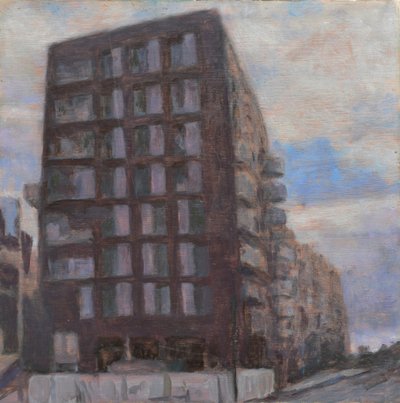 Un lugar para vivir 60, 2013 (óleo sobre contrachapado) de Trevor Burgess