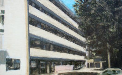 Un lugar para vivir 9, 2011 (óleo sobre contrachapado) de Trevor Burgess