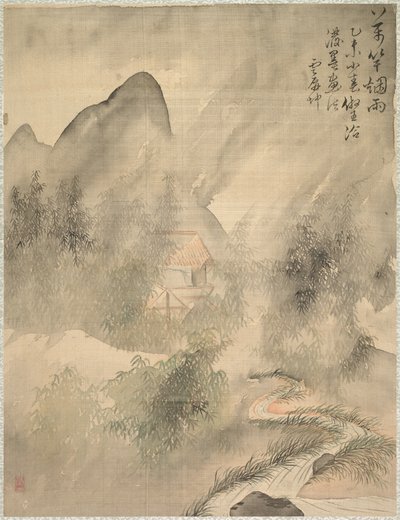 Diez mil bambúes en la niebla y la lluvia, 1847 de Tsubaki Chinzan