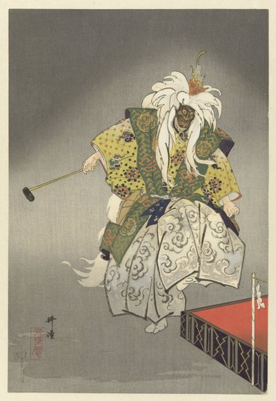 Actores en la obra de teatro Noh Kokaji Kokaki (título sobre objeto) Play a Hundred Noh (título de la serie) Nogaku hyakuban (título de la serie sobre el objeto) de Tsukioka Kogyo