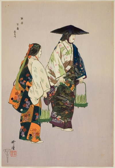Asukagawa, de la serie "Cien No Dramas (Nogaku hyakuban)" de Tsukioka Kogyo