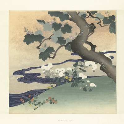 árbol y crisantemos de Tsukioka Kogyo