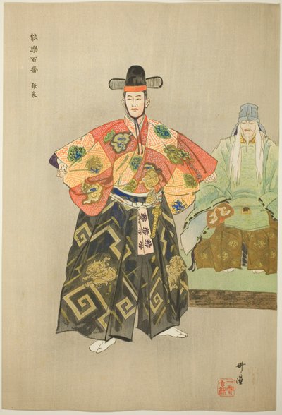 Cho Ryo, de la serie "Cien No Dramas (Nogaku hyakuban)" de Tsukioka Kogyo