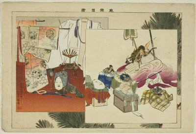 Propiedades, de la serie "Imágenes de actuaciones No (Nogaku Zue)" de Tsukioka Kogyo