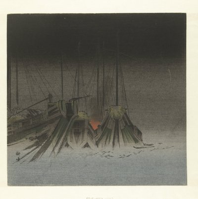 Naves en la noche de Tsukioka Kogyo