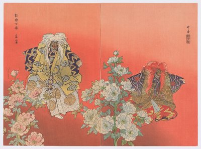 Shakkyō, de la serie Cien obras de Nō. de Tsukioka Kogyo