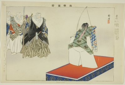 Tadanobu, de la serie "Imágenes de actuaciones de No (Nogaku Zue)" de Tsukioka Kogyo