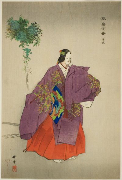 Teika, de la serie "Cien No Dramas (Nogaku hyakuban)" de Tsukioka Kogyo
