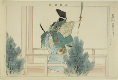 Tomoe, de la serie "Imágenes de actuaciones de No (Nogaku Zue)" de Tsukioka Kogyo