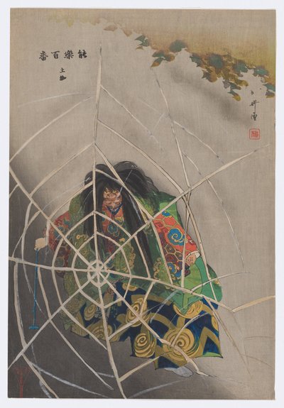 Tsuchigumo, de Impresiones de cien obras de teatro noh (Nōgaku hyakuban). de Tsukioka Kogyo