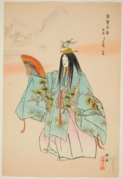 Tsuru-kame, de la serie "Cien No Dramas (Nogaku hyakuban)" de Tsukioka Kogyo