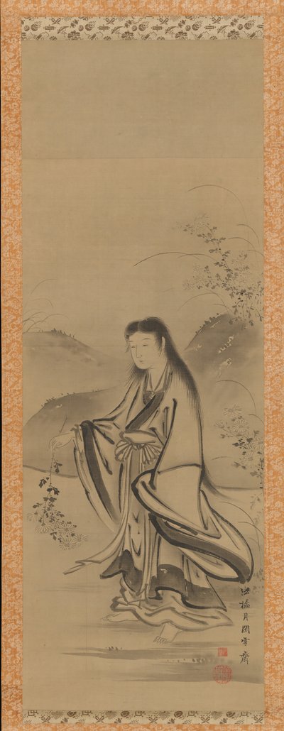 Kiku Jido, el niño crisantemo, siglo XVIII de Tsukioka Sessai