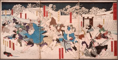 Flores caídas en la nieve de Tsukioka Yoshitoshi