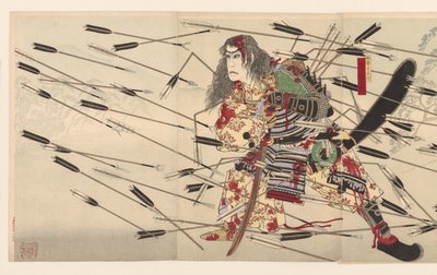 Ichikawa Danjuro I X También Kusunoki Seiren Nij de strijd Van Kojonawate de Tsukioka Yoshitoshi