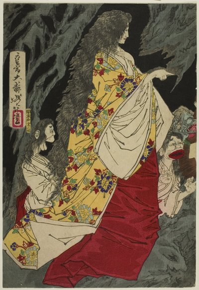 Seres sobrenaturales en Shirazunoyabu, Yawata de Tsukioka Yoshitoshi