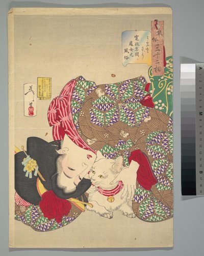 Burlarse del gato de Tsukioka Yoshitoshi