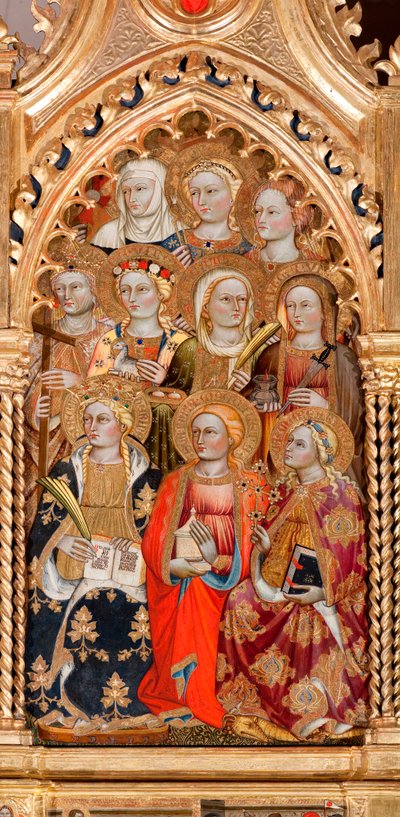 Santas mujeres, de Virgen y niño rodeados de ángeles y santos de Turino Vanni