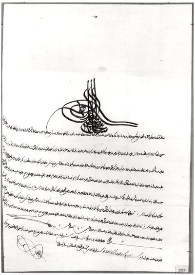 Documento de salvoconducto dado a Rene de Chateaubriand (1768-1848) por el Sultán Selim III (1761-1808) 14-23 de septiembre de 1806 de Turkish School