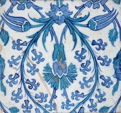Azulejo de Isnik con diseño floral de Turkish School