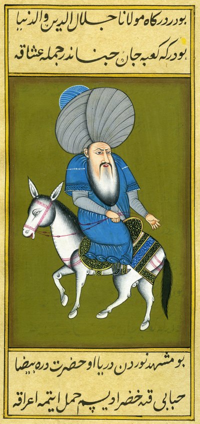 Nasreddin Hodja montando su caballo al revés de Turkish School
