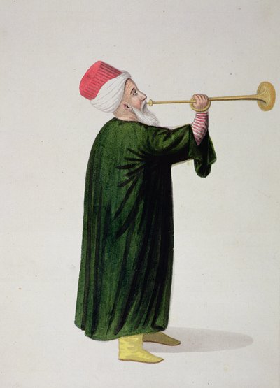 Trompetista Oficial de la Banda Militar de los Jenízaros, período otomano, tercer cuarto del siglo XVIII de Turkish School