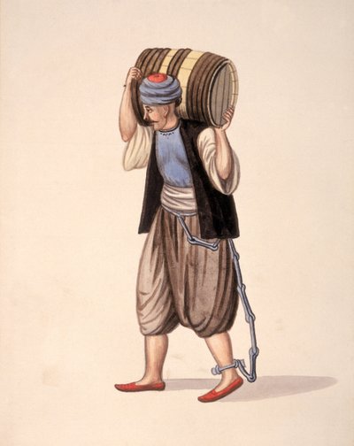 Prisionero Encadenado, período otomano, tercer cuarto del siglo XVIII de Turkish School