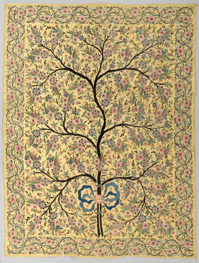 Colgante de seda con árbol de la vida bordado, 1800s de Turkish School
