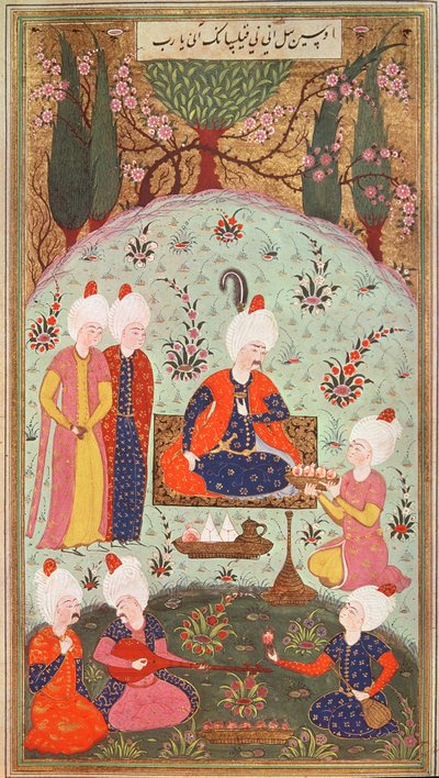 El príncipe heredero celebrando la victoria con una comida en el jardín, 1534 de Turkish School