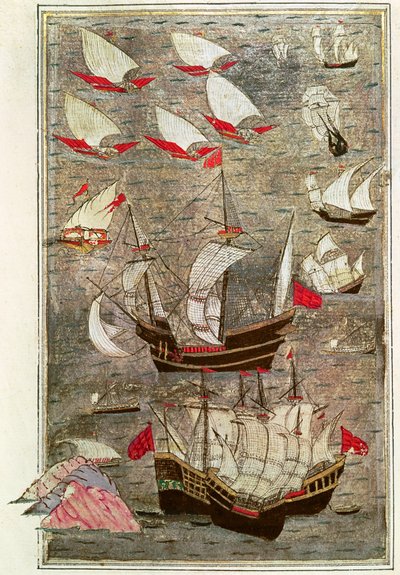 La flota otomana de Tarik-y Bayezid de Turkish School
