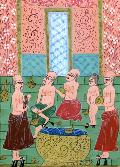 Vista interior de un Hamam de hombres de Turkish School