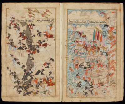 La batalla de Keresztes en 1596 del manuscrito Campaña de Mehmed III en Hungría de Turkish master