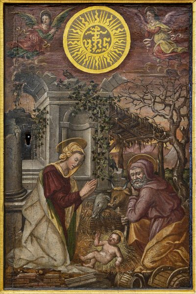 Natividad de Jesús, puerta de un copón, primera mitad del siglo XVI (óleo sobre tabla) de Tuscan School