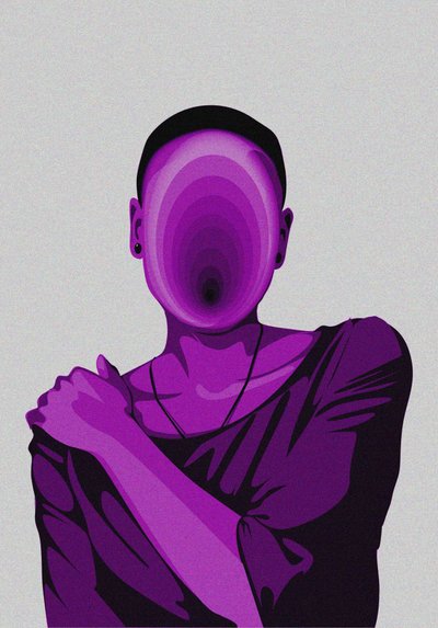 Figura púrpura sin rostro de UMUUNTU
