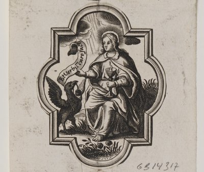 Emblema con el evangelista Juan de Ubekendt