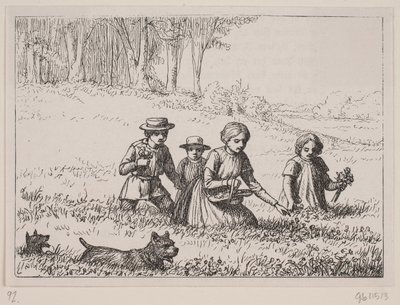 Ilustración para "En el prado", poema de Christian Richardt de Ubekendt