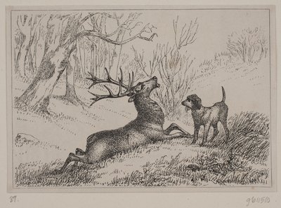 Ilustración para el poema "Hjorten" de Gotfred Rode de Ubekendt