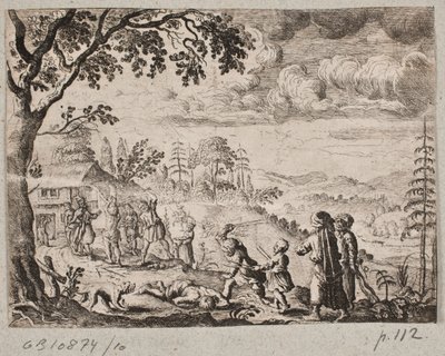 Paisaje con dos hombres que se levantan de Ubekendt