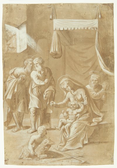 María con el niño Jesús, Juan Bautista, Isabel, José y Zacarías de Ubekendt