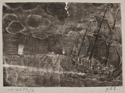 Barco a vela en la noche de Ubekendt
