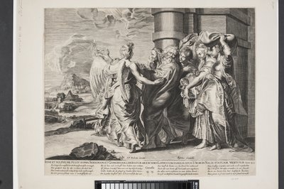La huida de Lot y su familia de Sodoma de Ubekendt