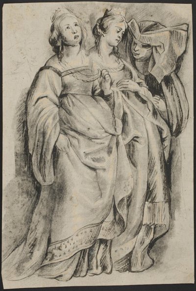 Tres figuras femeninas, de "La conversión de San Bavo" de Ubekendt