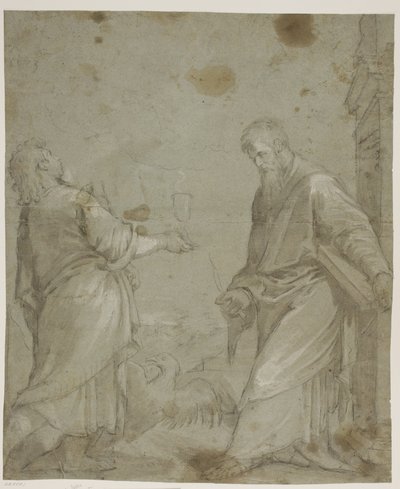 San Juan Evangelista y San Bartolomé del "Retablo de Cassola" de Jacopo Bassano de Ubekendt Ubekendt