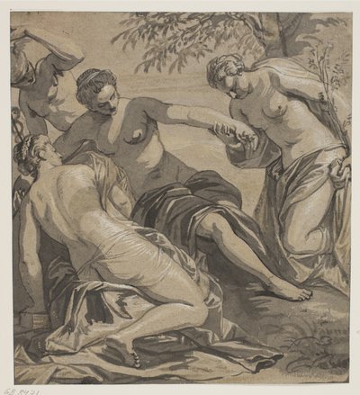 Las tres Gracias y Mercurio, después de la pintura en el Anticollegio, Palazzo Ducale, Venecia de Ubekendt Ubekendt