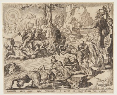 Gedeón observando cómo beben los soldados de Ubekendt efter Maarten van Heemskerck